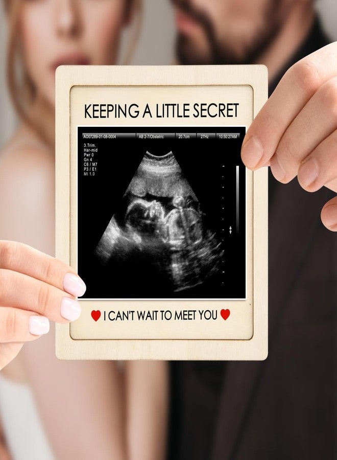 CYUXING Baby Announcement Sign, Surprise Pregnancy Announcement for Grandparents Ultrasound Picture Frames Gift Supplies, First Time Grandparents Gift Good Wood Material Not Easily Damaged - Image 5
